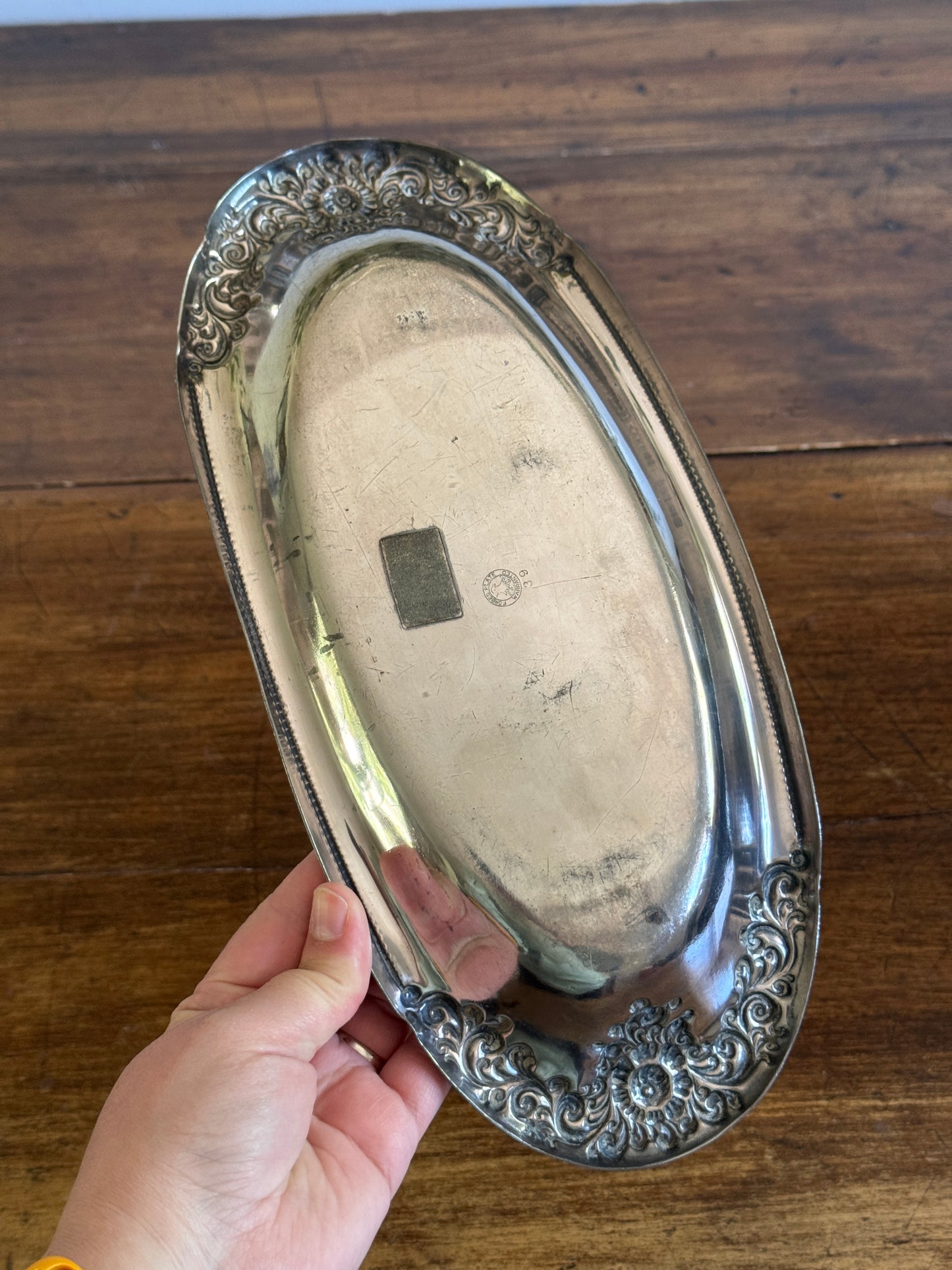 Vintage Silver Plated Bread Dish with Lovely BREAD Word Engraving