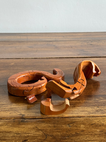 Wood Cobra Snake Puzzle - Standing Wood Snake Toy Puzzle