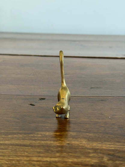PICK ONE Vintage Brass Tail Up Cat Figurine - Cat Ring Holder