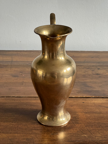 Vintage Brass Jug Vase with Handle - Made in India