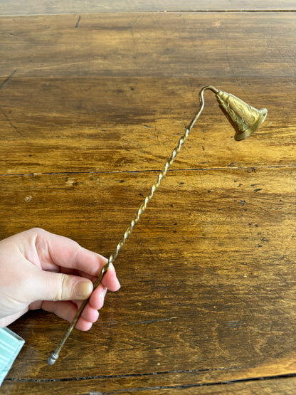 PICK ONE Vintage Brass Candle Snuffer - Etched Bell or Smooth Bell