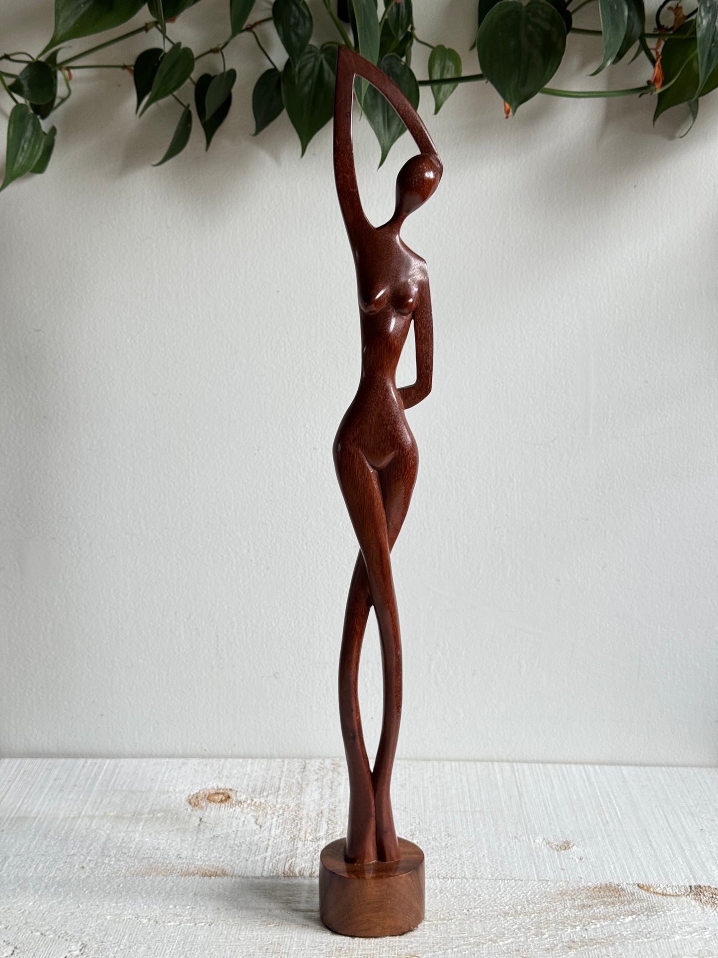 Vintage Wood Mid Century Female Form - Curvy Human Form Sculpture