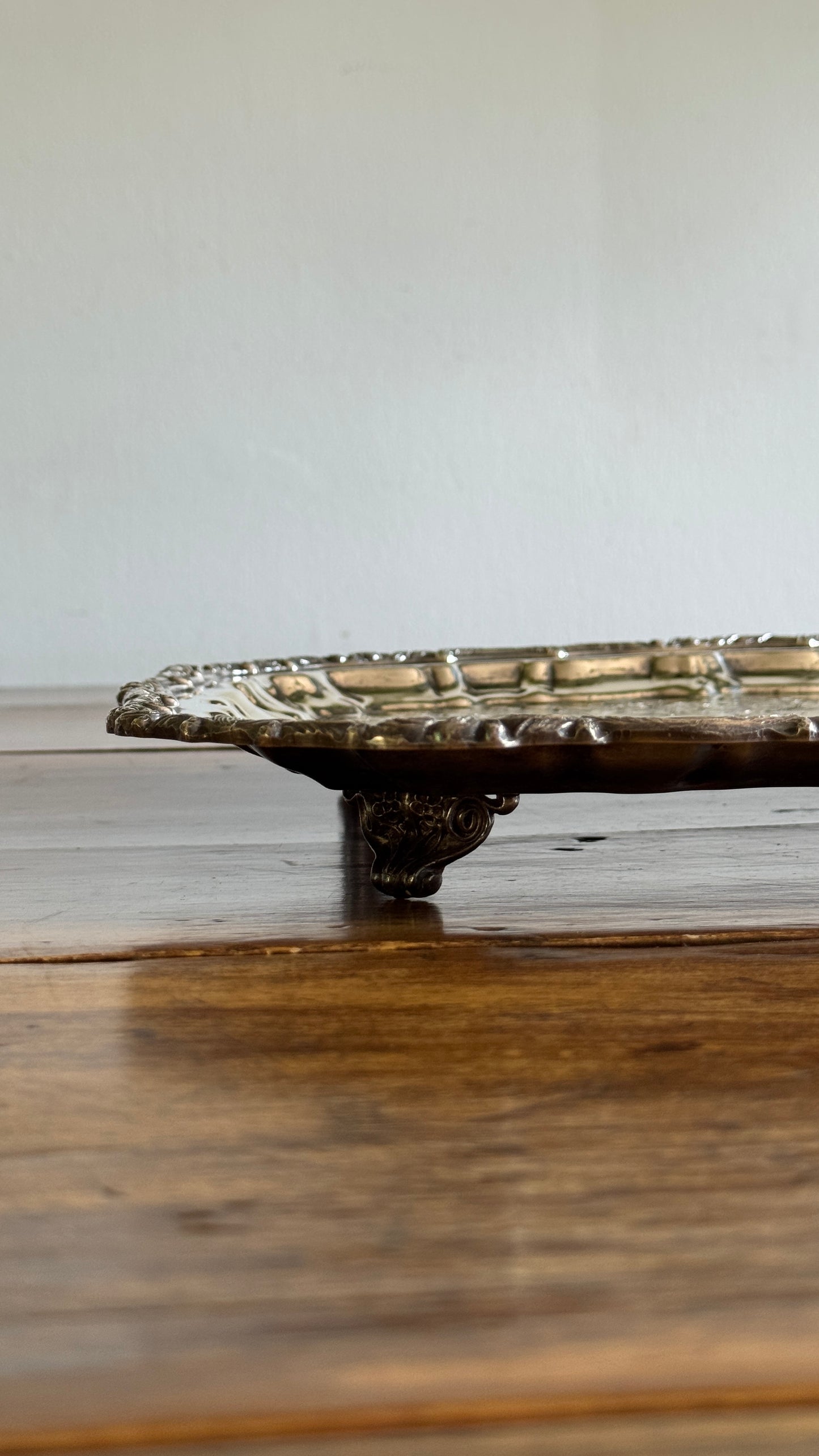Large Square Silver Plated over Copper Serving Tray Old English Reproductions- Made in Canada