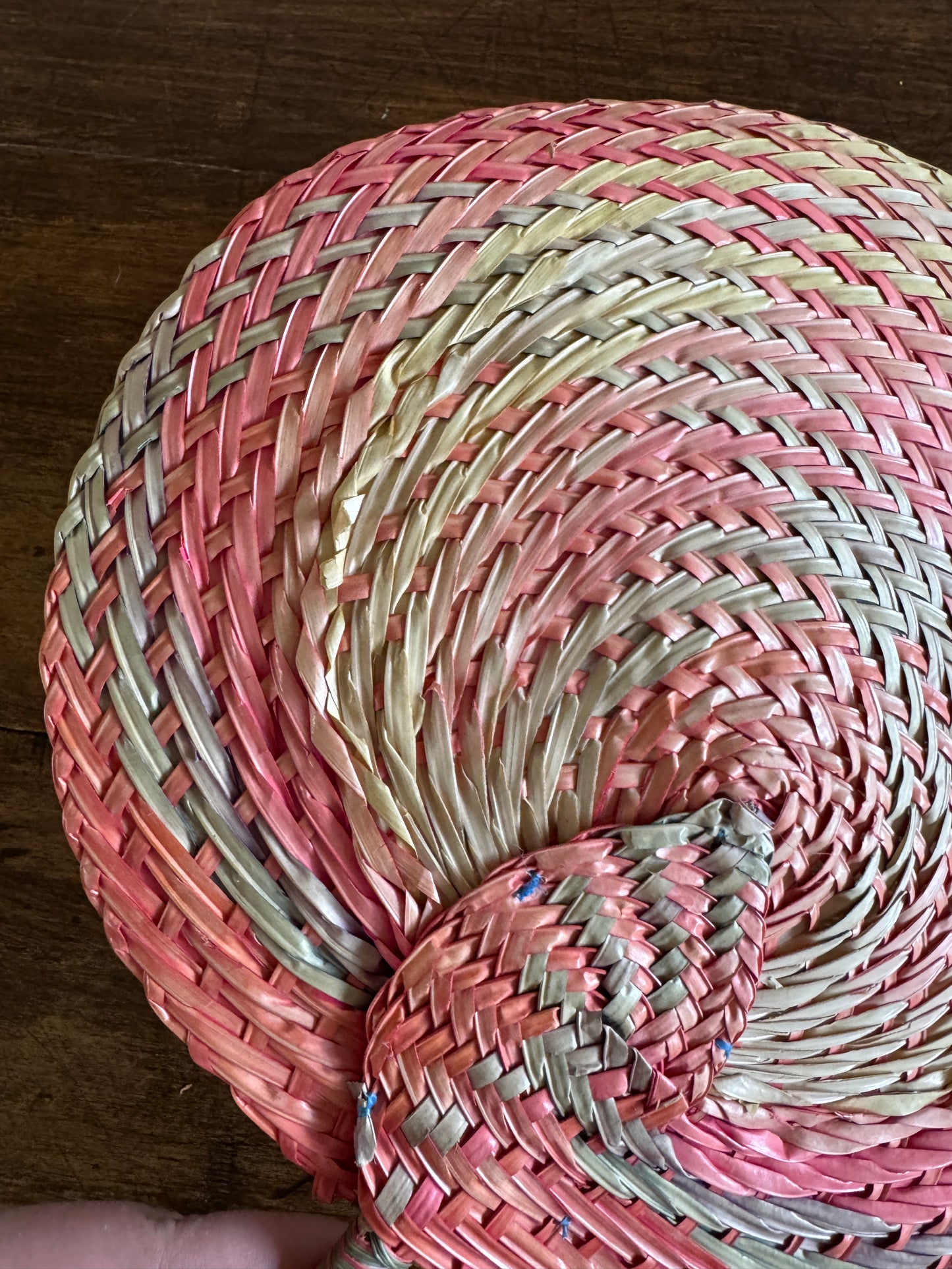 Vintage Colourful Woven Hand Fan Wall Decor - Handheld Boho Fan