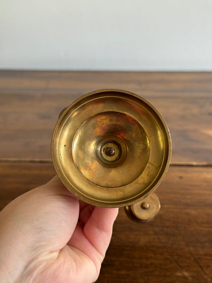 Vintage Brass Small Candelabra with Five Candle Holders