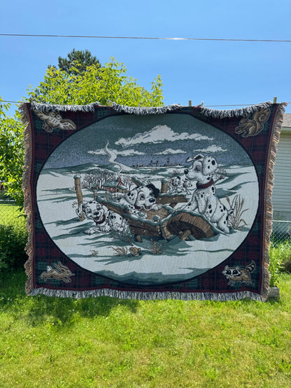 Vintage 101 Dalmatians Disney Tapestry Throw Blanket