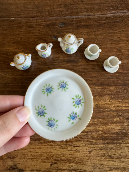 Pick One : Pink or Blue Floral Mini Tea Set - Made in Japan