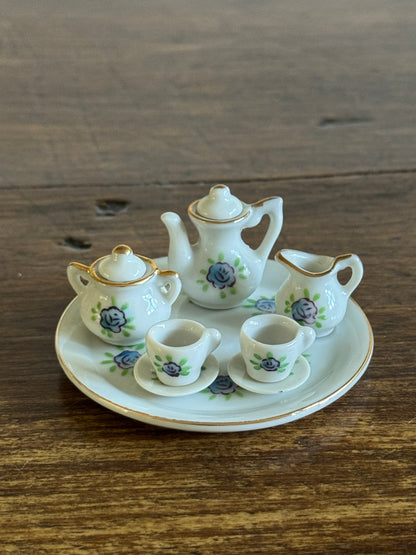 Pick One : Pink or Blue Floral Mini Tea Set - Made in Japan