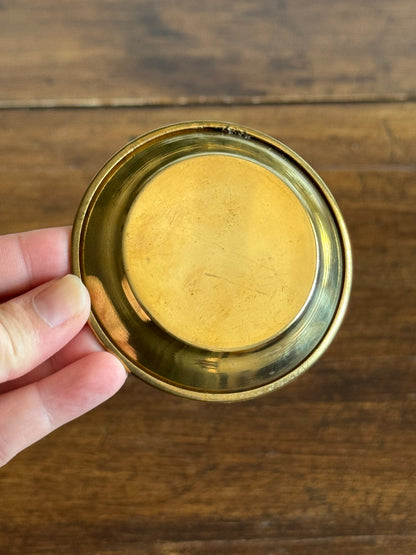 Three Small Brass Dishes with Simple Rolled Edge Design