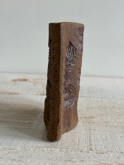 Pottery Faux Fossil Vase - Stoneware Pottery Vase