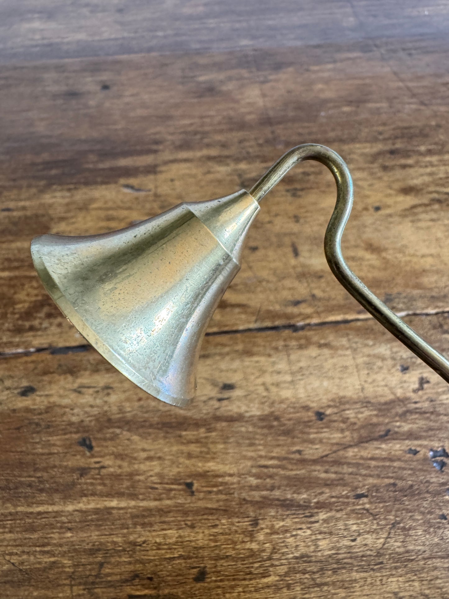 PICK ONE Vintage Brass Candle Snuffer - Etched Bell or Smooth Bell