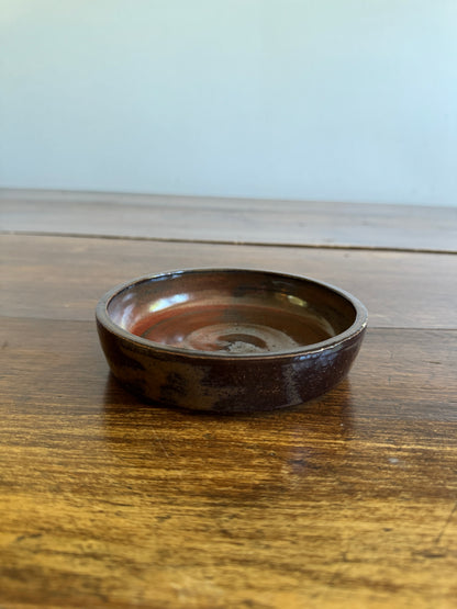Small Shallow Brown Pottery Bowl