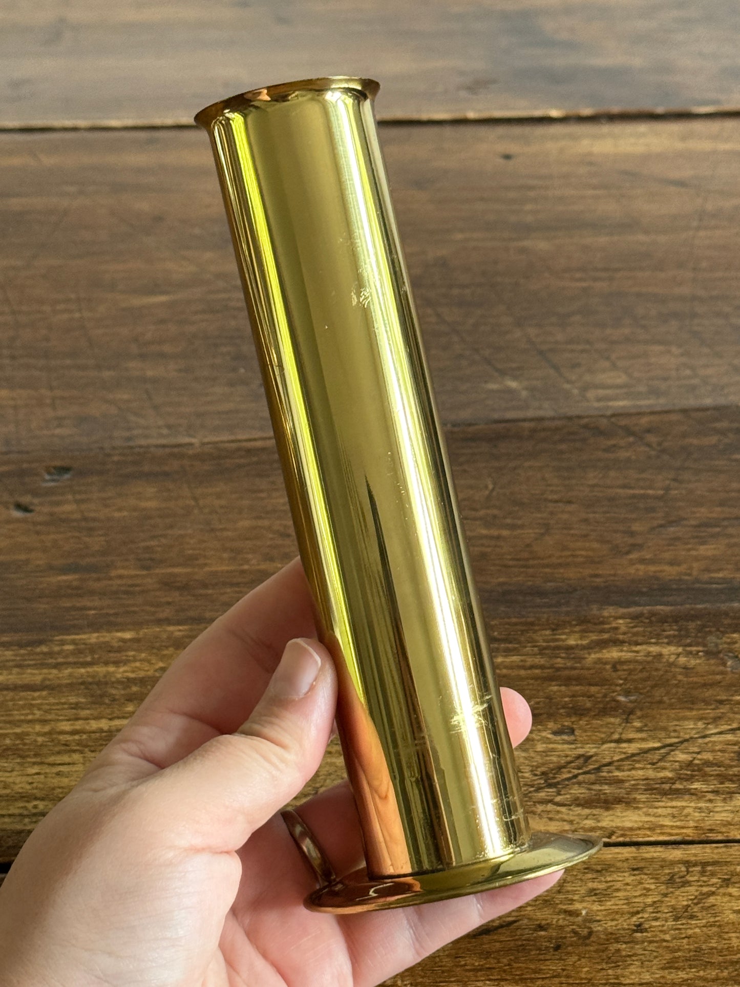 Vintage Brass Tube Style Long Match Holder - Made in Taiwan