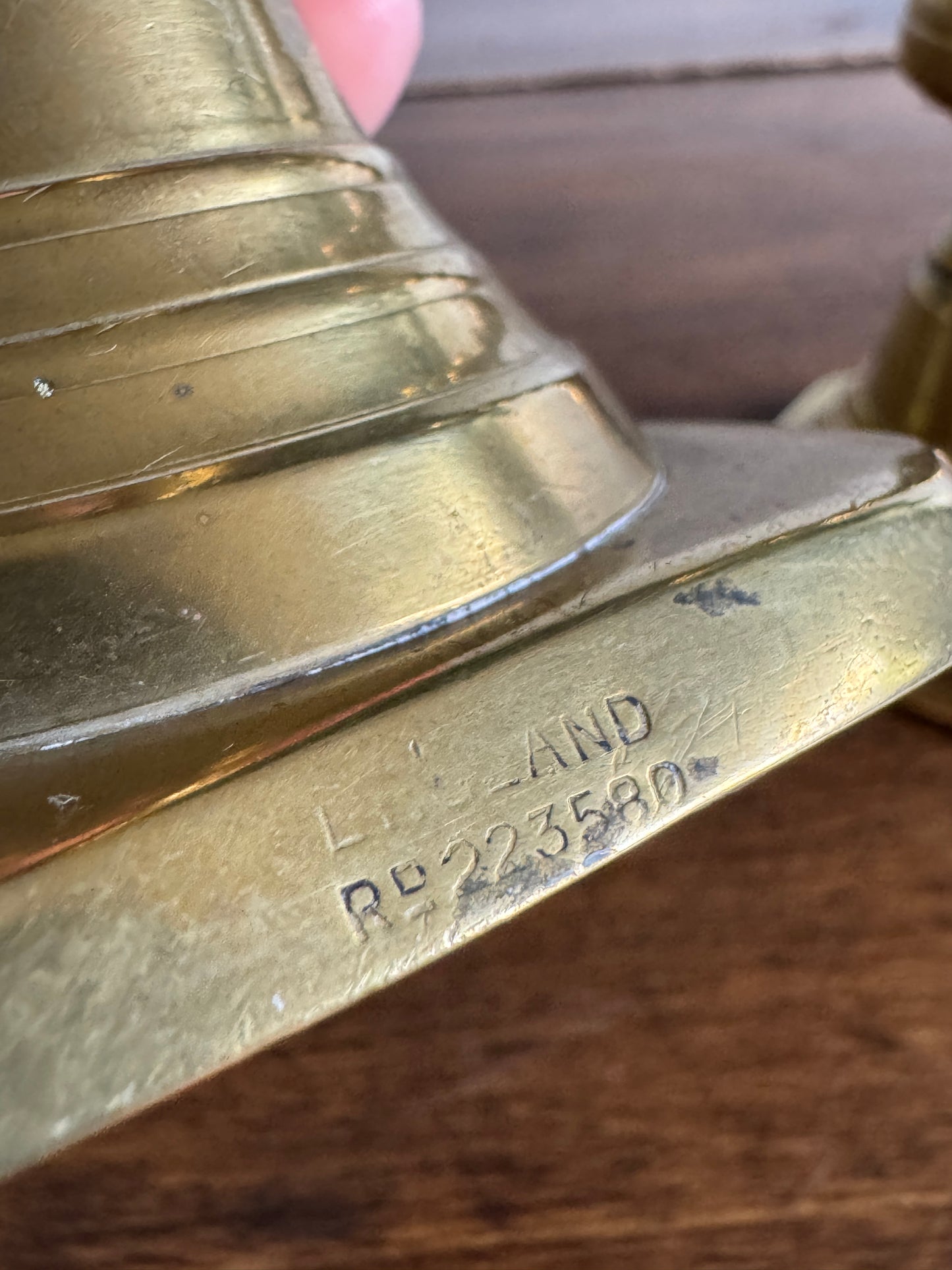 Vintage English Brass Candleholders Mixed Pair