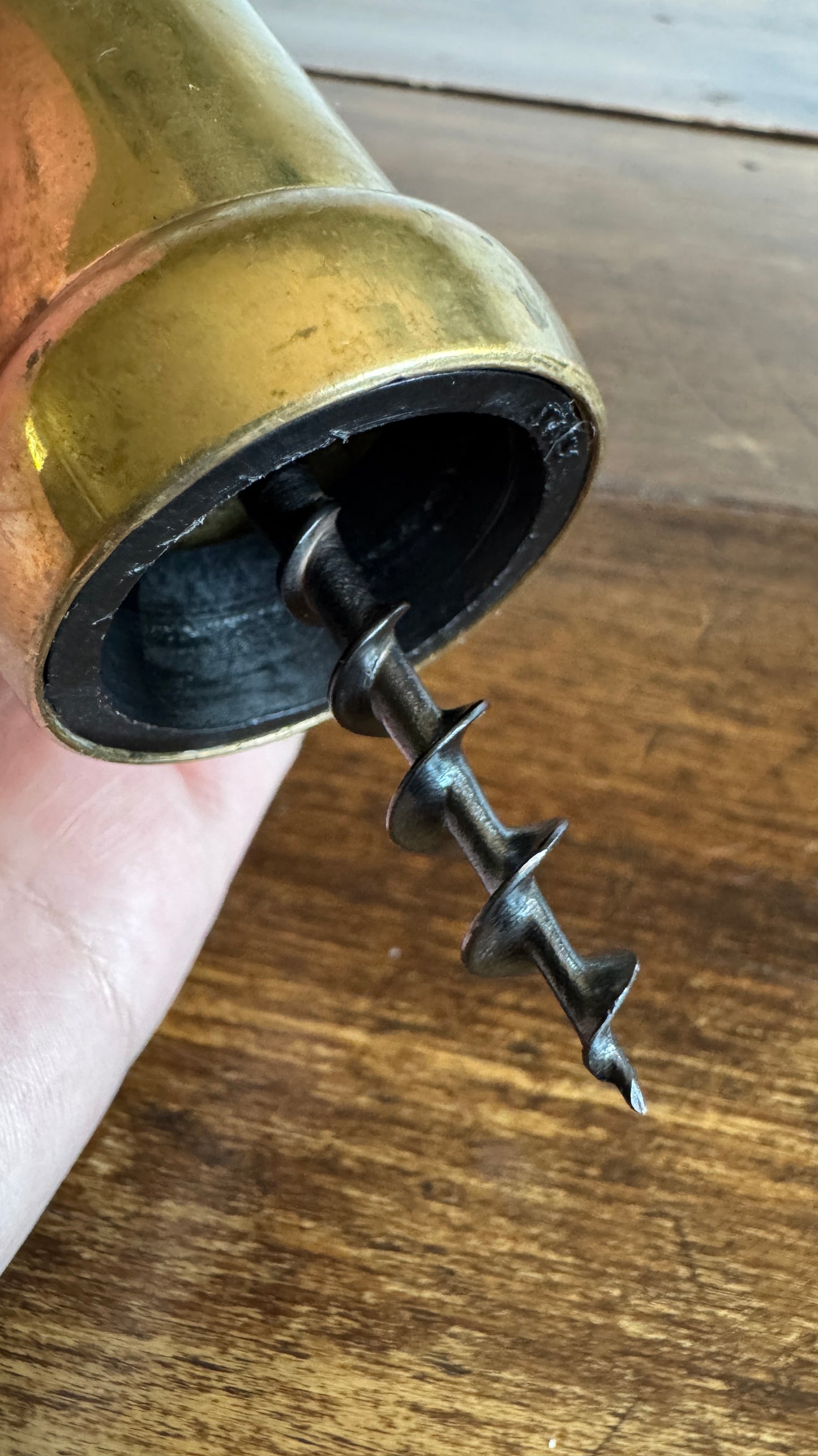 Vintage Brass Wine Corkscrew - Made in Italy