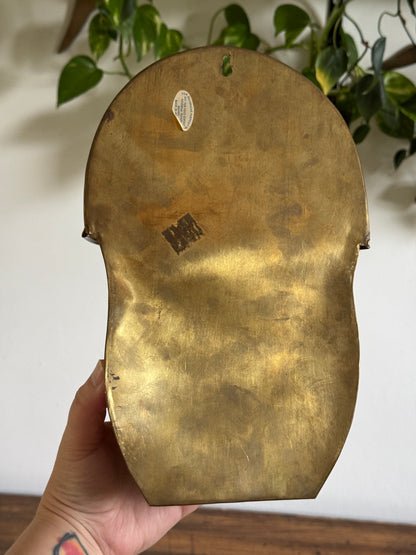 Pair of Vintage Brass Wall Plant Pockets - Wall Mounted Plant Holder Set of Two
