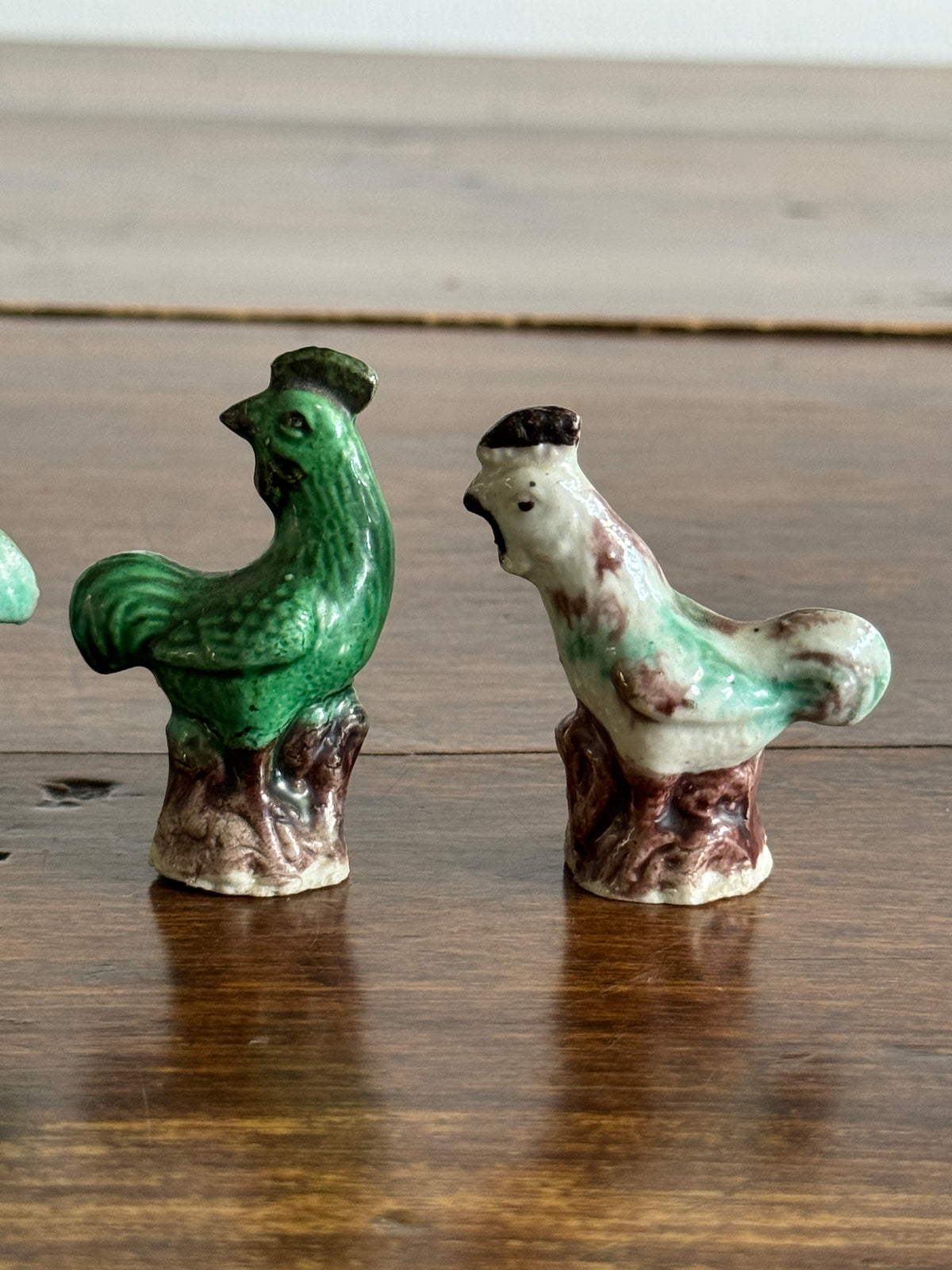 Vintage Miniature Rooster Set of Four - Small Bird Ceramic Figurines