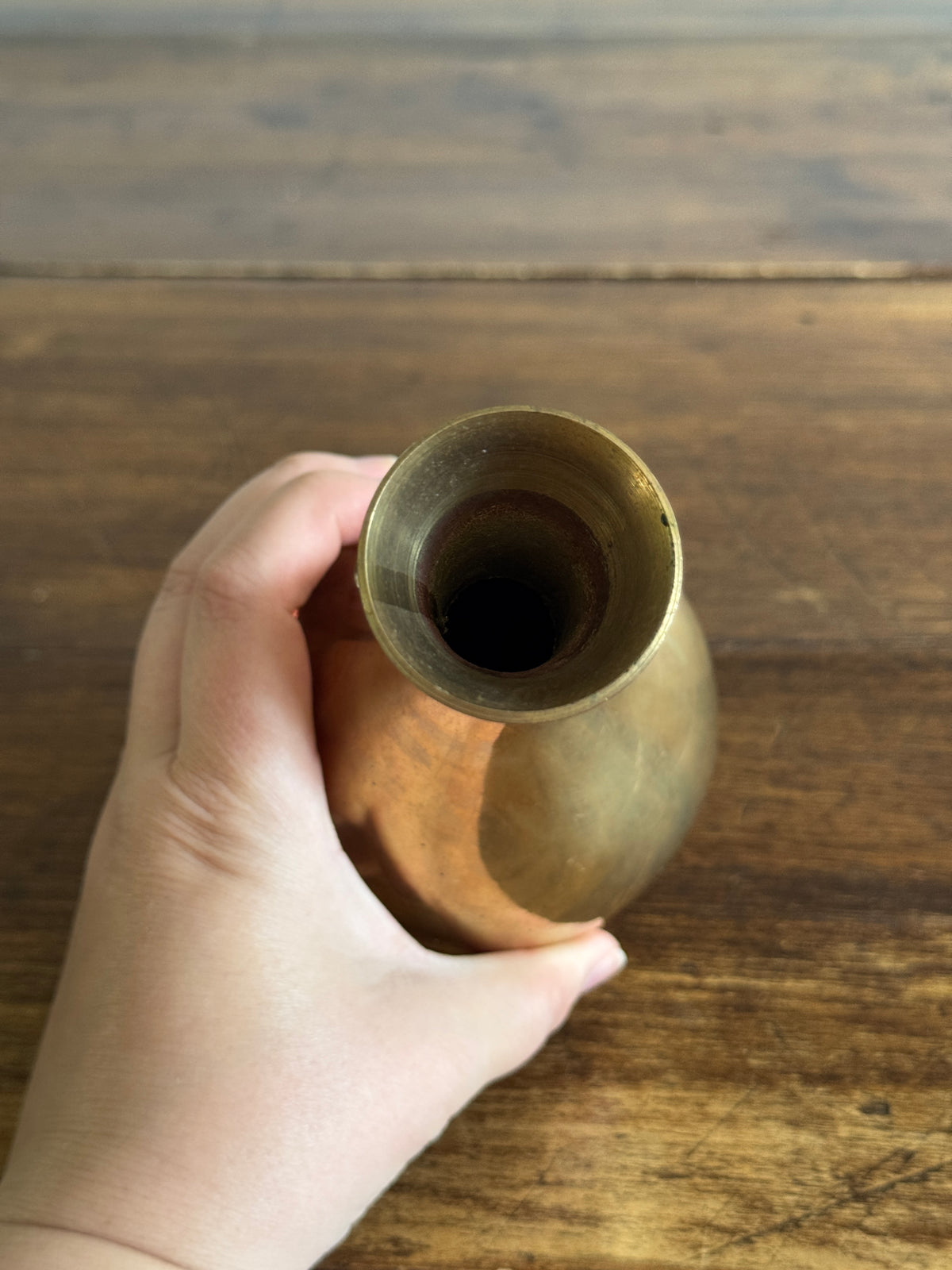 Vintage Smooth Brass Vase with Simplistic Design/Shape - Made in India