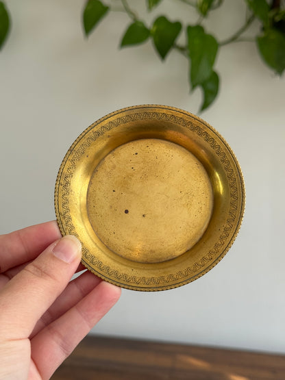 Pair of Mini Brass Dishes - Simple Brass Ring Dish Pair of Two