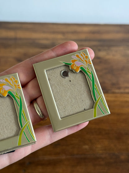 Pair of Silver-Tone Mini Flower Frames
