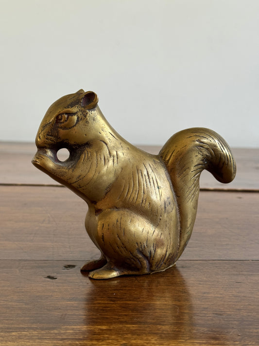 Vintage Brass Squirrel Figurine