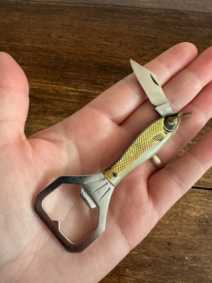 Vintage Fish Shaped Pocket Knife with Bottle Opener