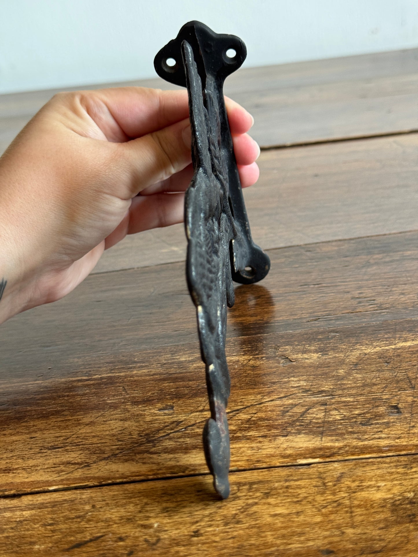Metal Cast Iron Hummingbird with Flowers Wall Hook