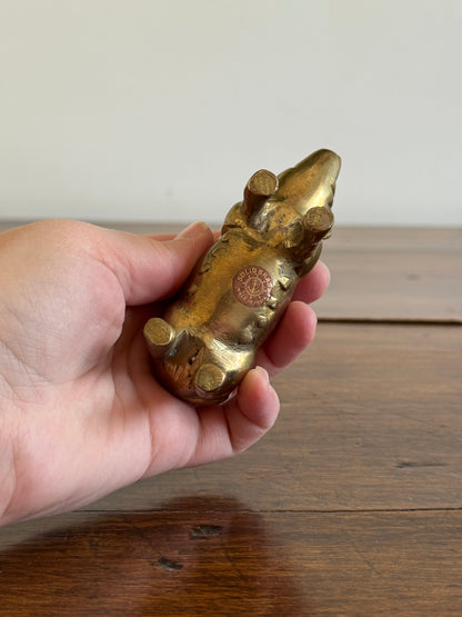 Vintage Brass Pig Figurine