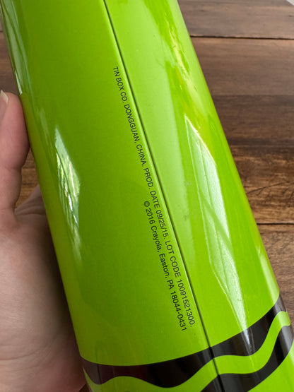 Modern Crayola Crayon Bank - Electric Lime Green Metal Base Plastic Top