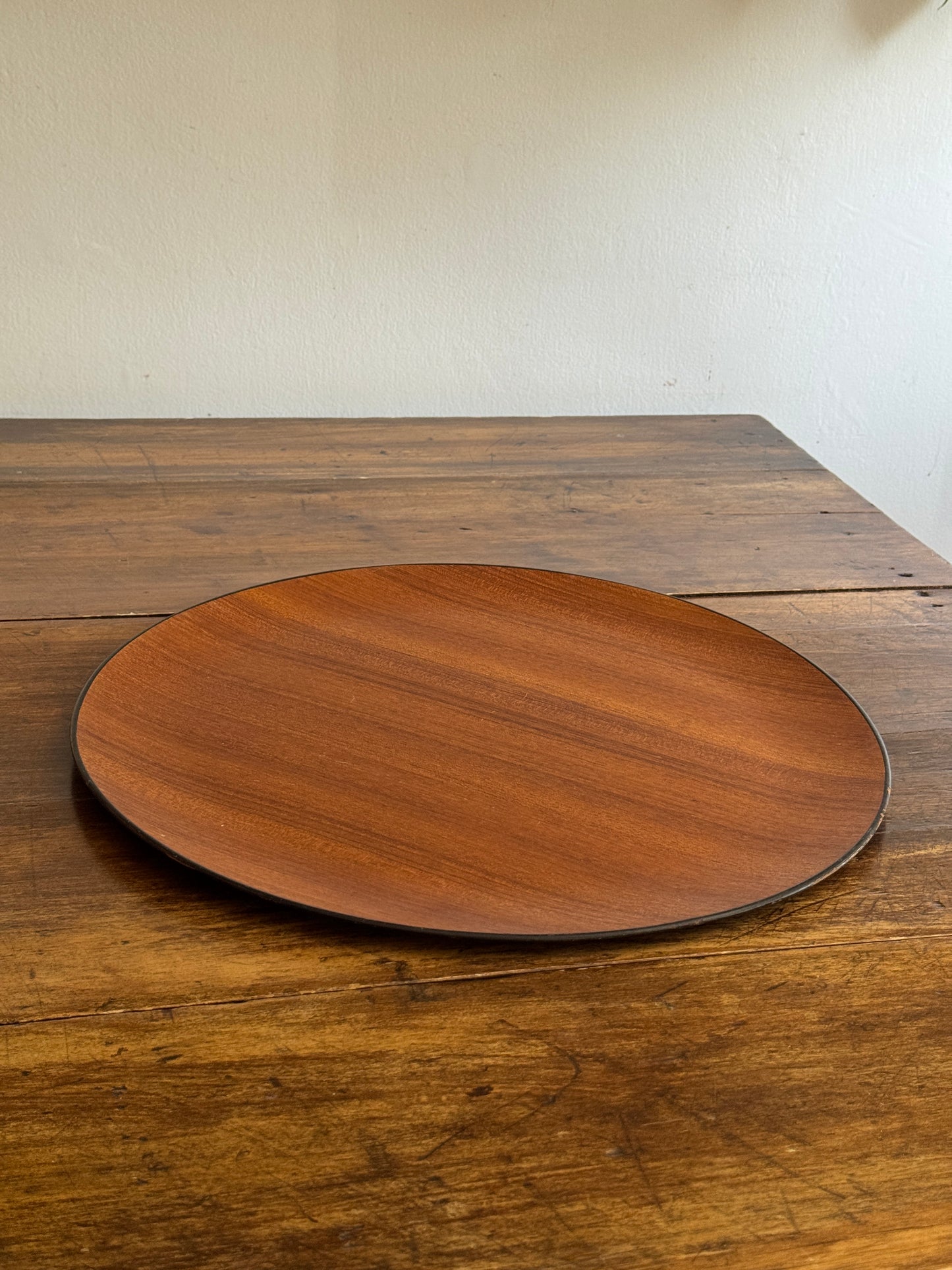 Large Vintagr Japanese Modern Teak Wood Tray - Lightweight Serving Tray