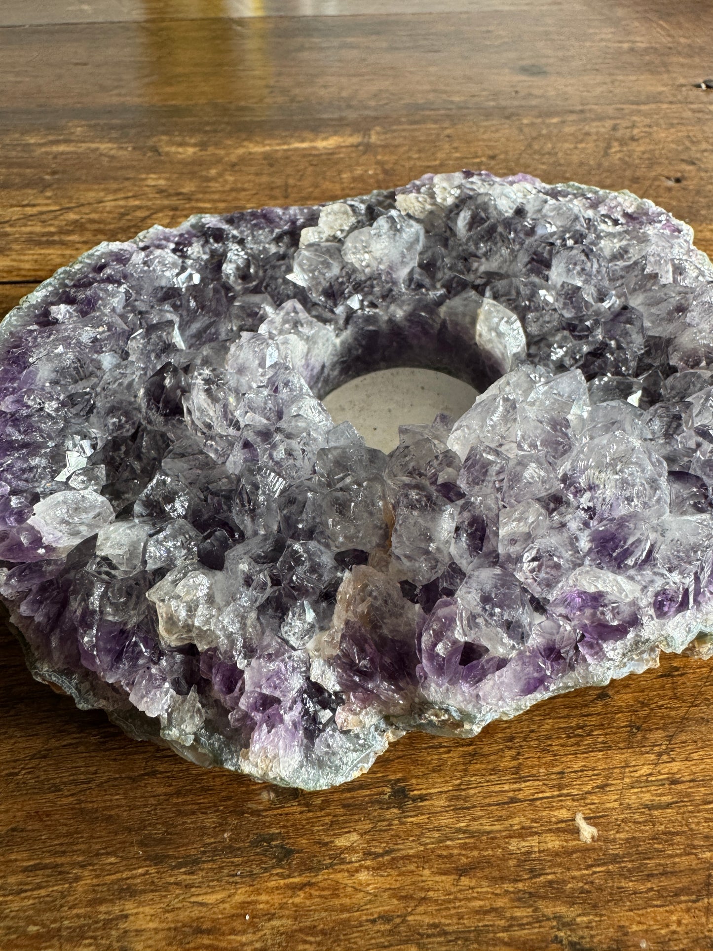 Raw Amethyst Stone Tealight Candle Holder - Made in Brazil