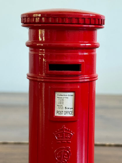 British Red Postbox Money Box - Piggy Bank Shaped Like Mail Box