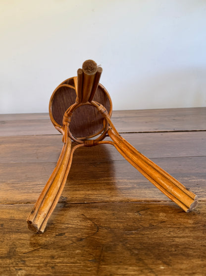 Small Table Top Bamboo and Wood Plant Stand - Bent Wood Plant Riser Small Table