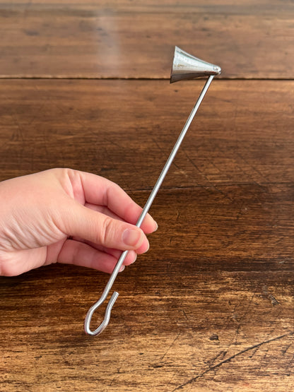 Vintage Simple Silver-Tone Candle Snuffer with Looped Handle