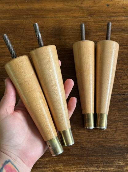 Replacement/Reclaimed MCM Furniture Legs with Metal Caps