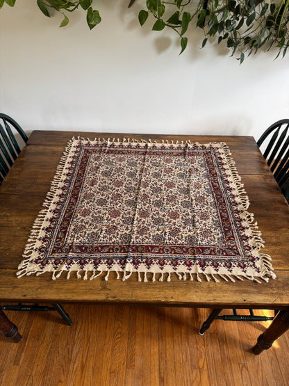 Printed Cloth Table Cover with Tassel Detailing Made in Iran