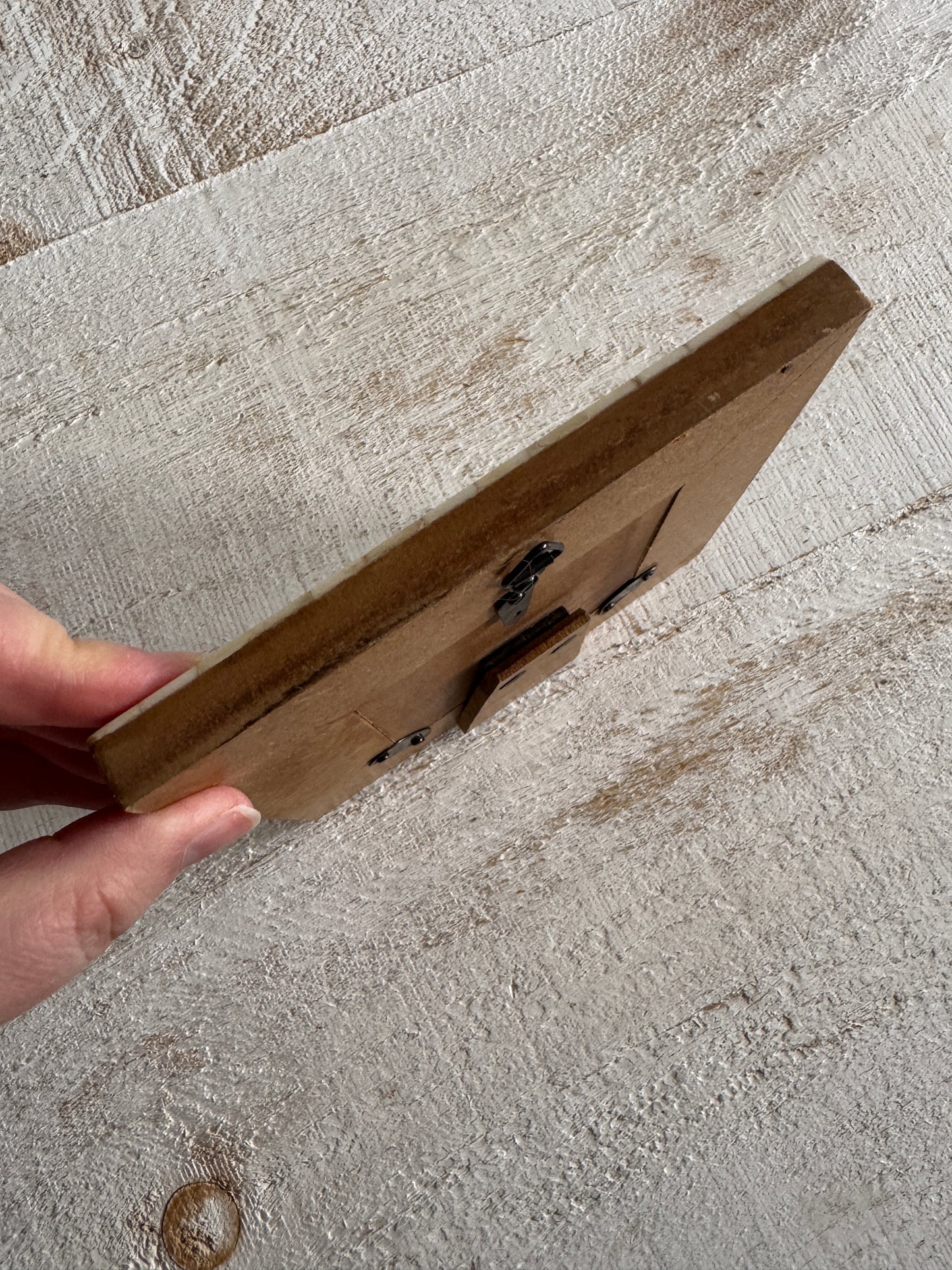 Little Market Inlay Bone Photo Frame with Herringbone Design