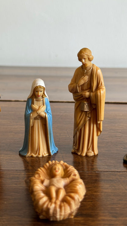 Vintage Plastic Nativity Set - Made in Hong Kong