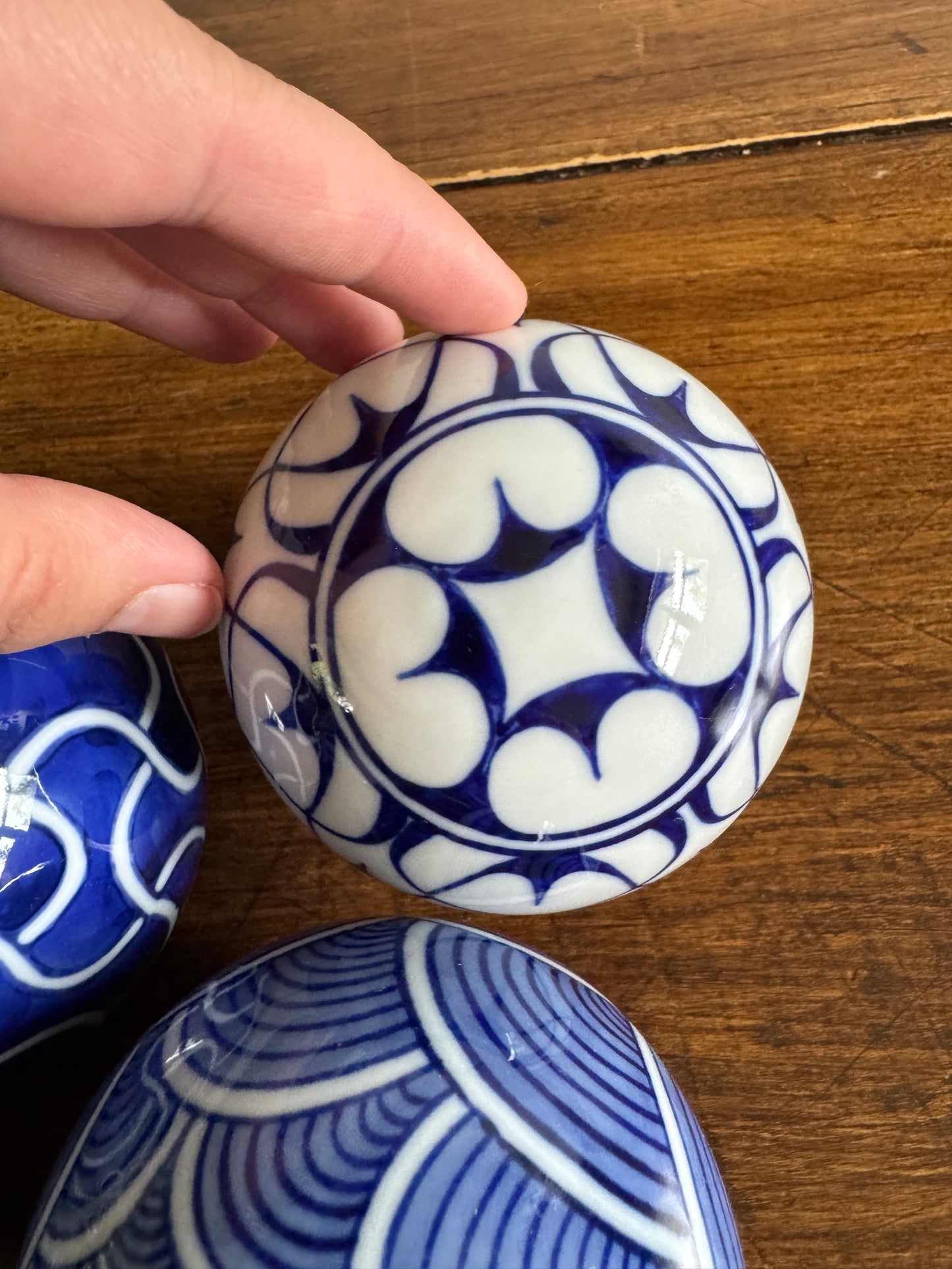Blue and White Ceramic Decorative Bowl Fillers - Pottery Carpet Balls
