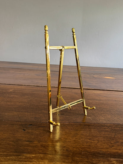 Brass Plated Art Stand - Folding Easel Photo Stand