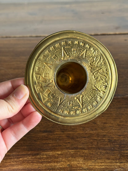 Vintage Detailed Brass Sombrero Hat Dish - Small Hat Trinket Dish