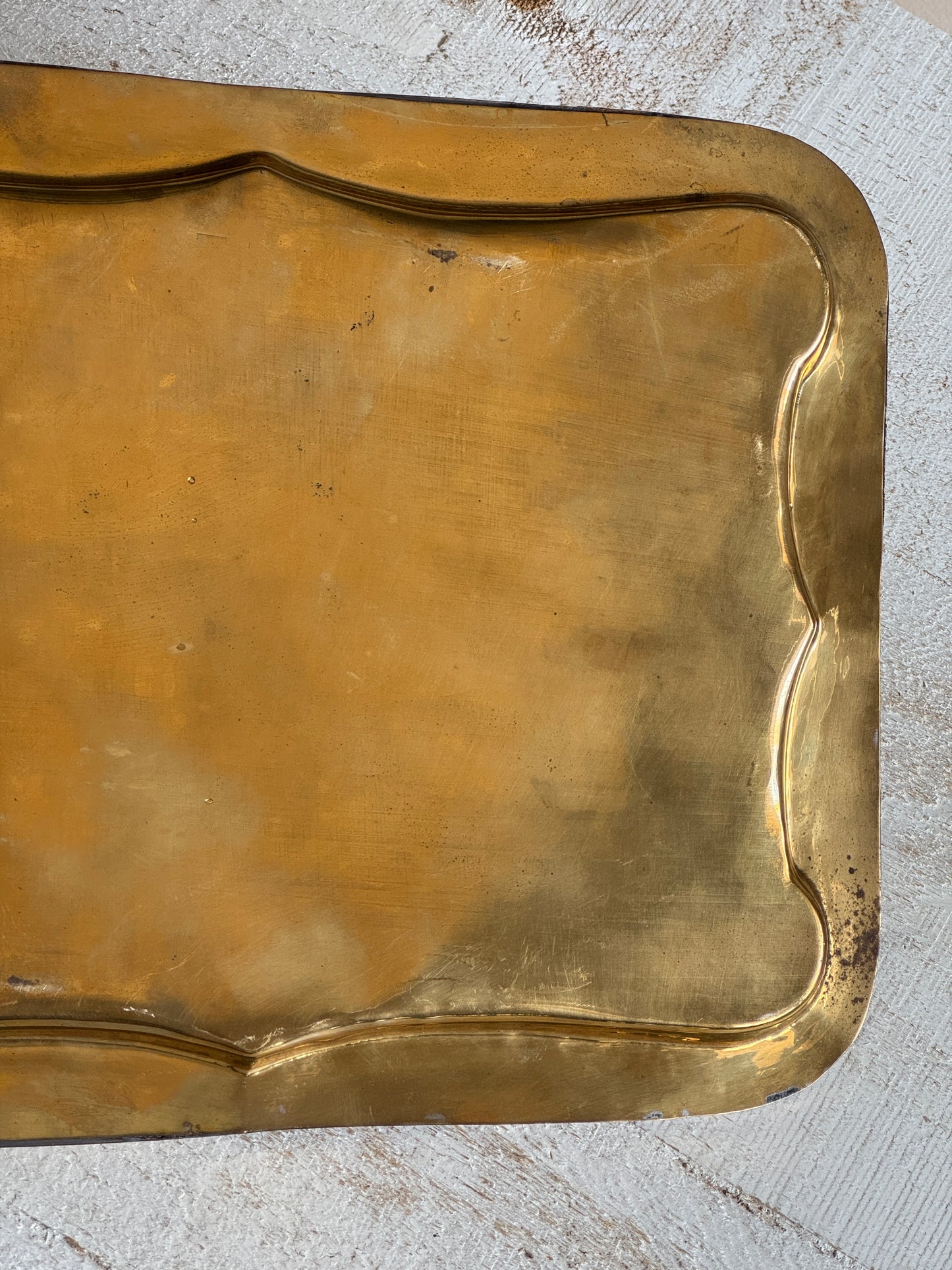 Vintage Brass Tray with Ornate Designed Edges - Vintage Brass Bowl - Made in India