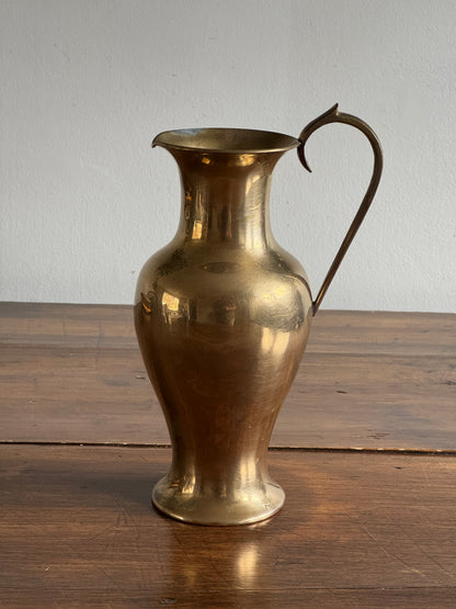 Vintage Brass Jug Vase with Handle - Made in India