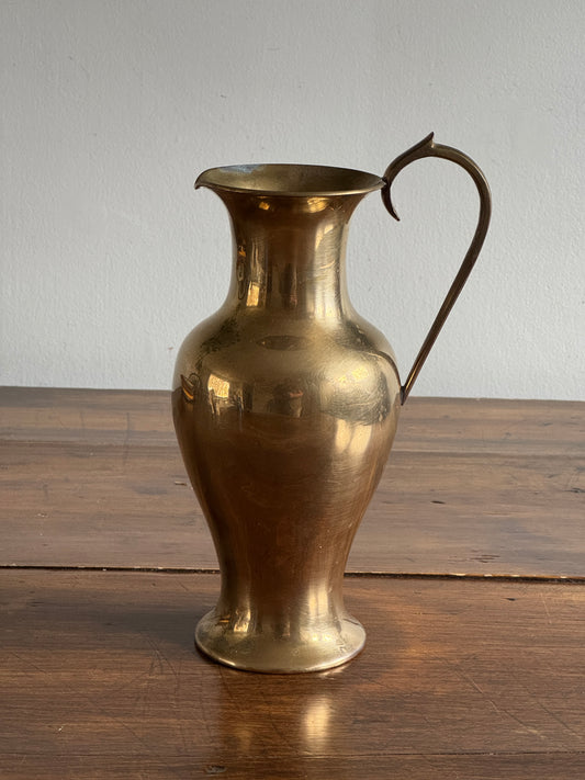 Vintage Brass Jug Vase with Handle - Made in India