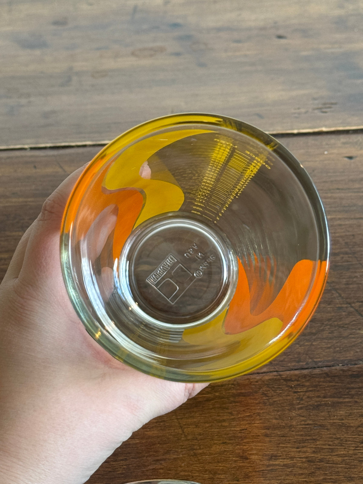 Mid Century Yellow and Orange Glass Cocktail Shaker by Irvinware - Made in the USA