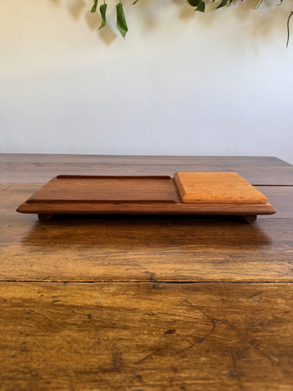 Wood Serving Board with Raised Platform and Edge Guards - Made in Canada