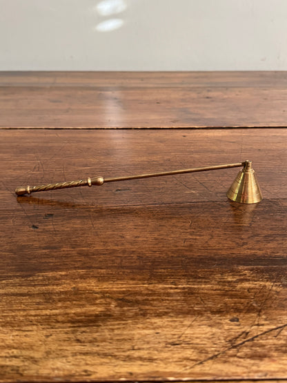Vintage Brass Candle Snuffer with Thicker Swirled Handle