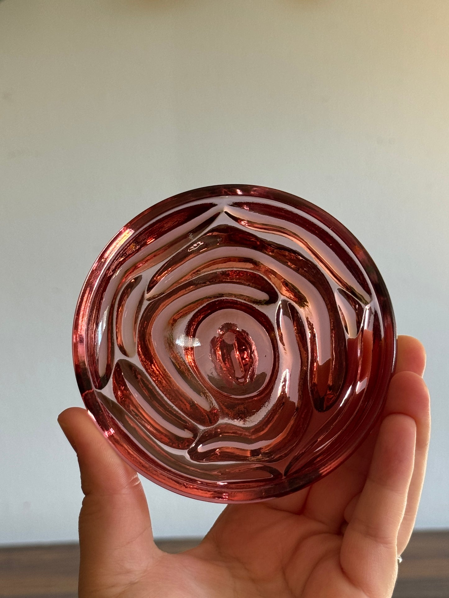Vintage Fenton Pink Dusty Rose Butterfly Trinket Dish with Lid