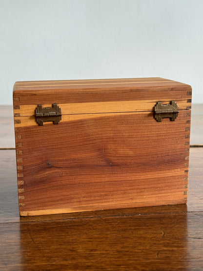 Wood Recipe Card Holder with Lovely Wood Grain - Simple Wood Storage Box