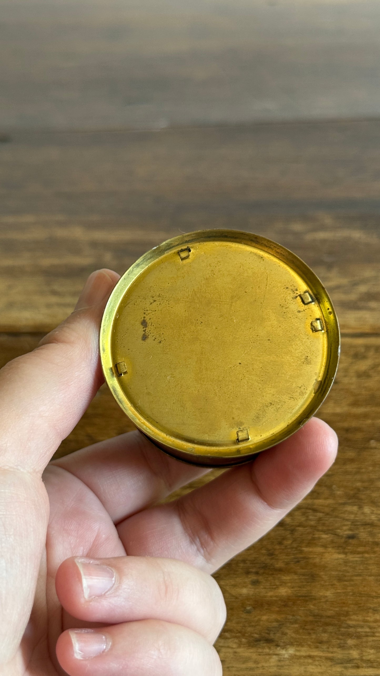 Vintage Brass Stamp Roll Holder with Embossed Detailing